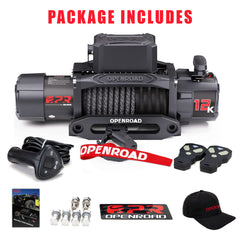 OPENROAD 12,000lbs Winch with Synthetic Rope-Panther Series 3S PP2PL10011